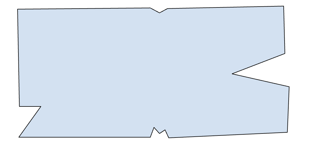 Image of a rectangle with small and large indents cut out of the sides